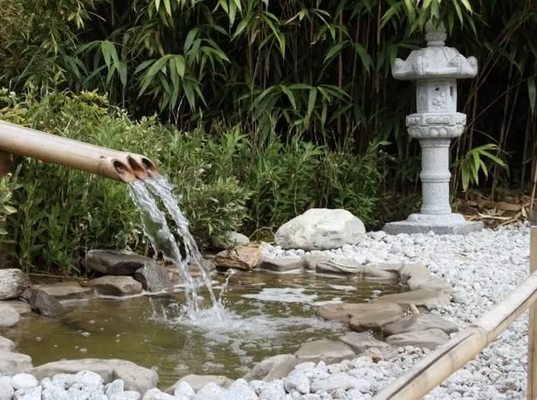 Una caratteristica fontana per giardini zen