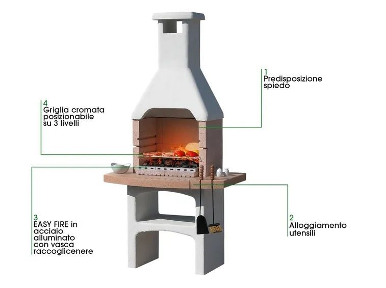 barbecue da giardino in cemento