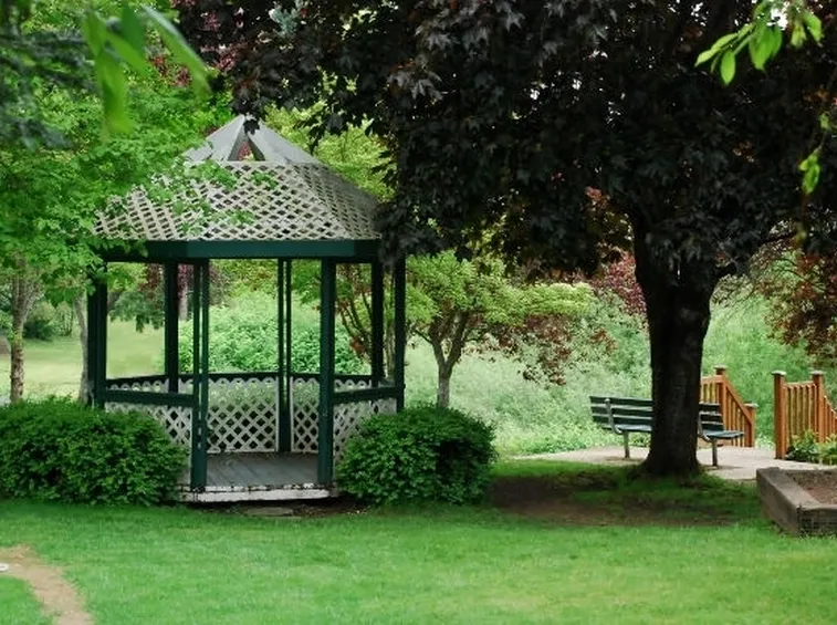 gazebo in metallo nel verde
