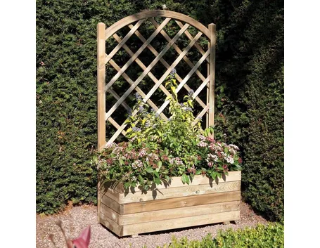 griglia in legno e fiori