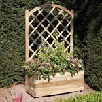 griglia in legno e fiori