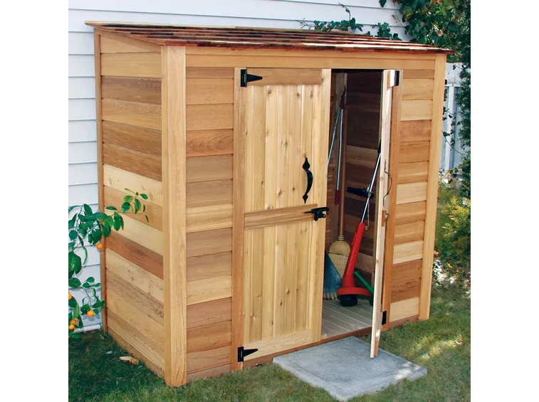 armadio da giardino in legno