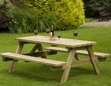 Tavolo giardino con panca in legno