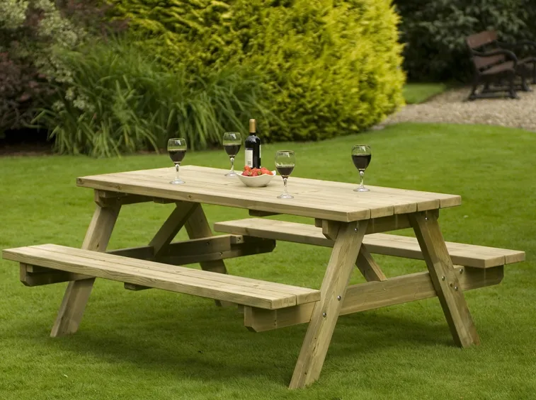 Tavolo giardino con panca in legno