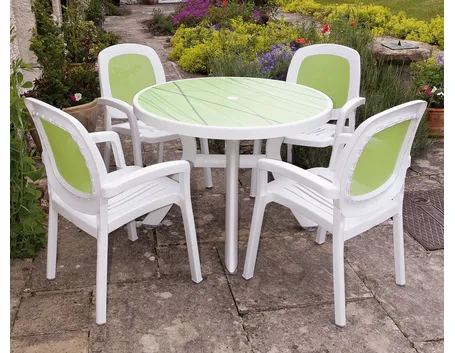 tavolo e sedie da giardino in plastica