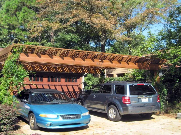 copertura per auto in legno