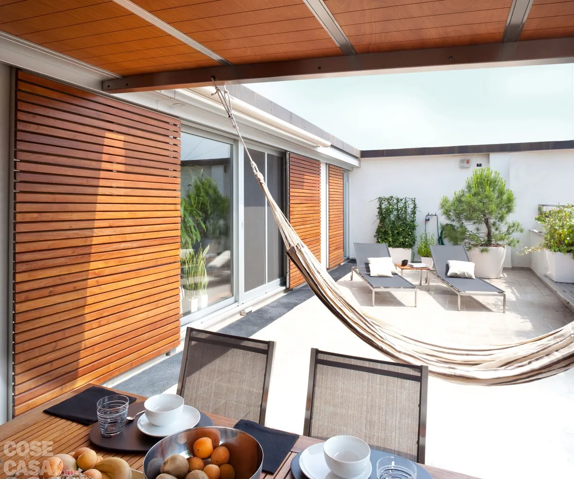 Copertura per terrazza color bianco