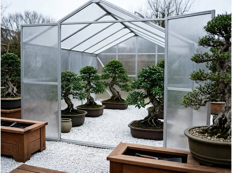 Proteggere i bonsai da esterno con serre fredde e tunnel
