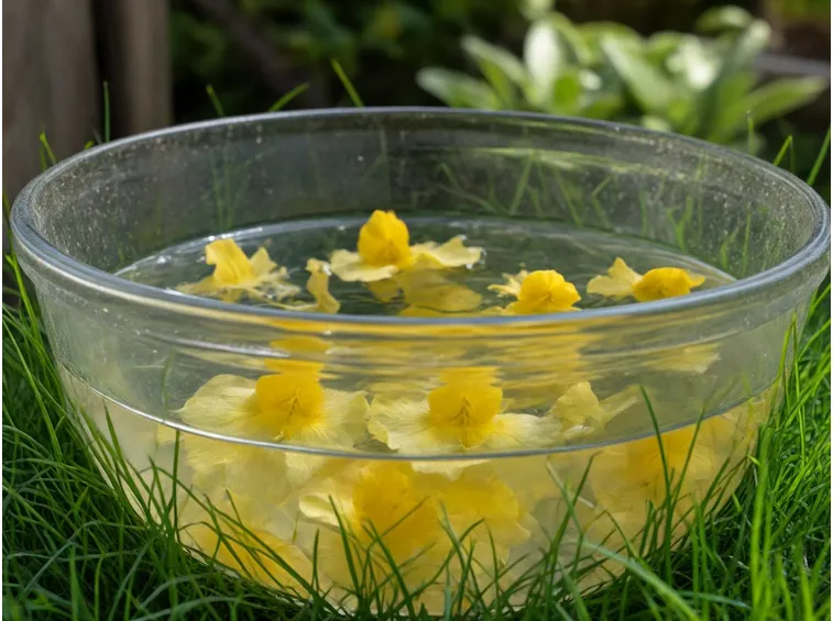 I fiori vengono raccolti, messi in acqua ed esposti al sole per qualche ora. All'acqua così ottenuta viene poi aggiunto del Brandy come conservante.