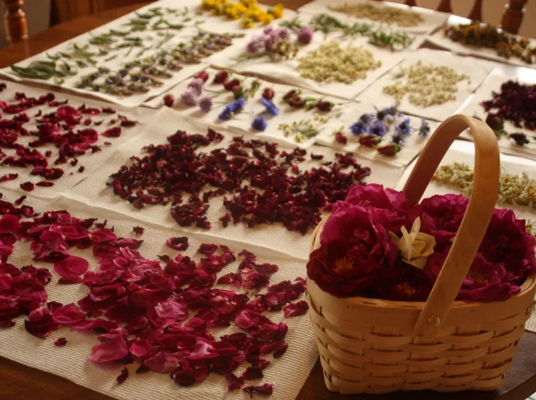 composizioni di fiori finti di carta e di stoffa