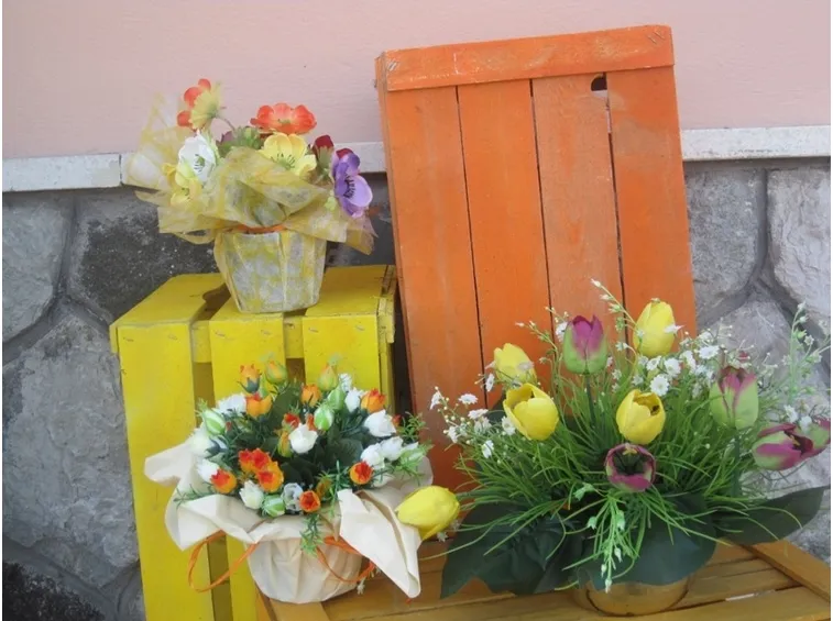 Composizioni fiori finti per Pasqua