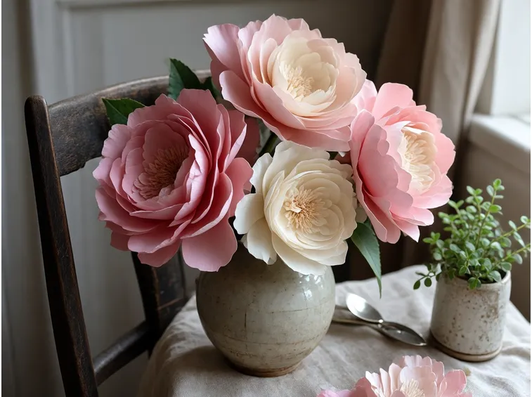 Fiori da un tovagliolo in vaso