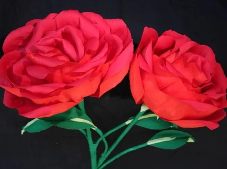 Rose rosse di carta crespa