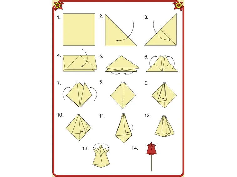 Istruzioni per piegare un origami semplice