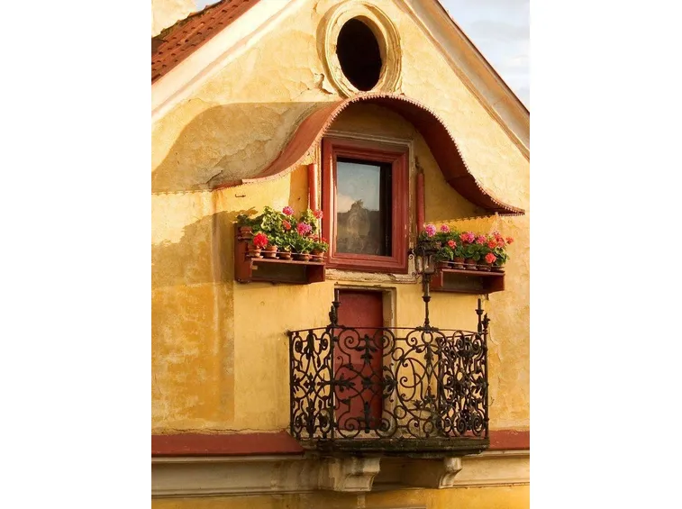 Dei bellissimi gerani su un balcone