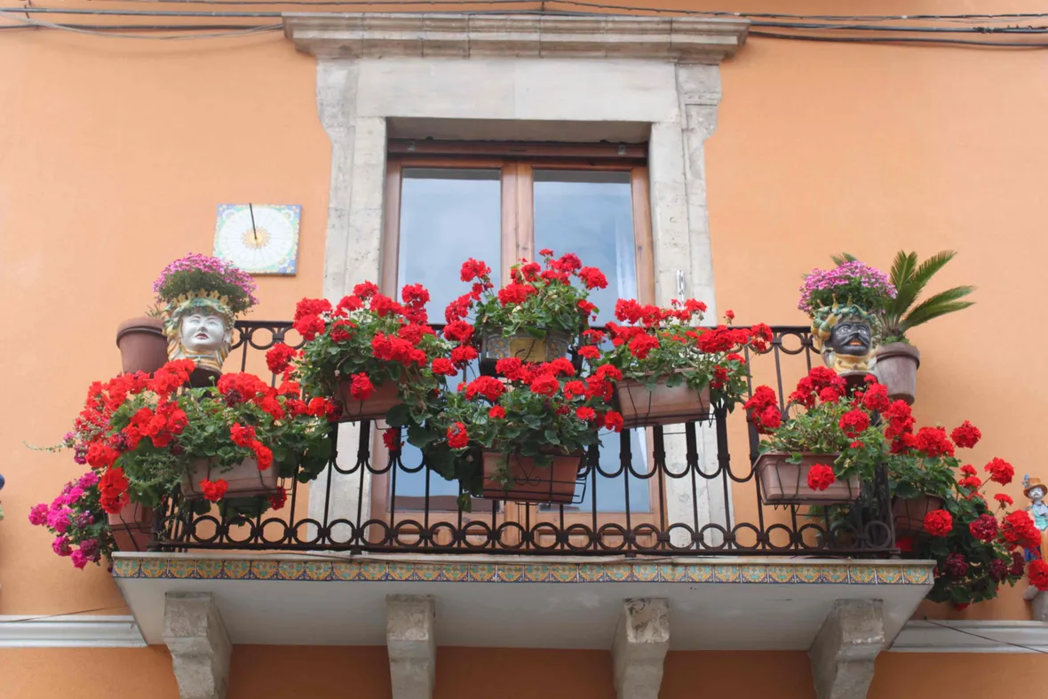 Balcone artisticamente fiorito