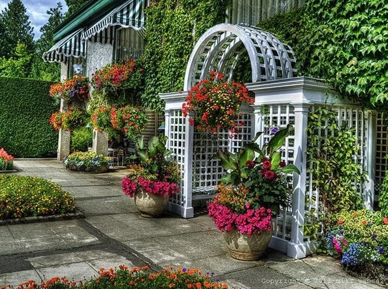 Uno specchio d'acqua all'interno di un giardino all'italiana