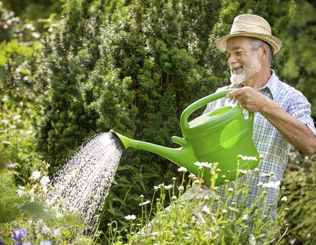 Un giardiniere al lavoro