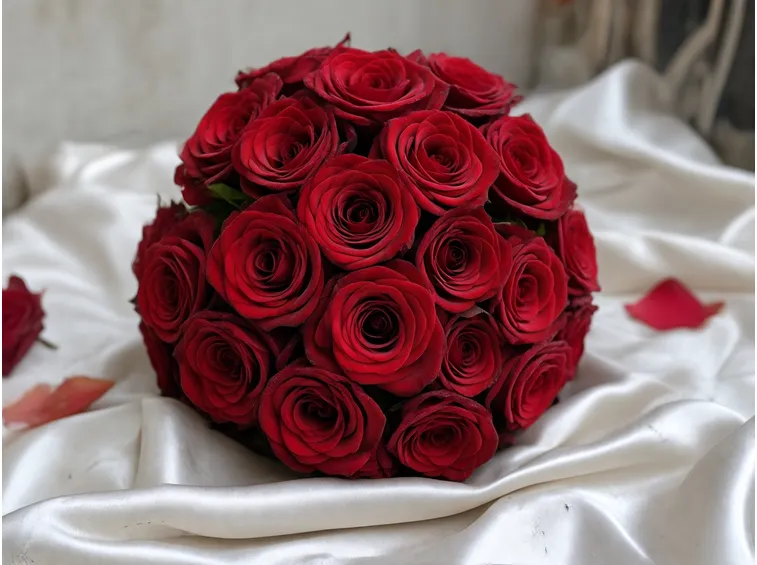 Immagine di un bouquet di rose rosse