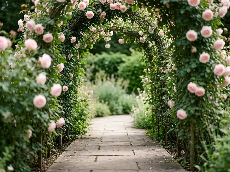Pergolato realizzato con le rose