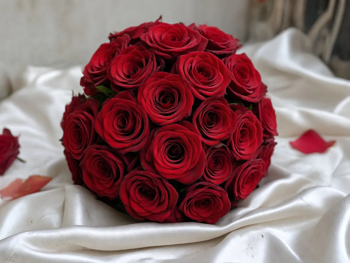 Immagine di un bouquet di rose rosse
