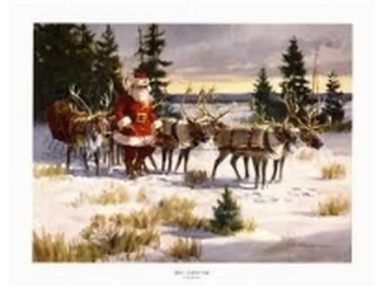 babbo natale con renne