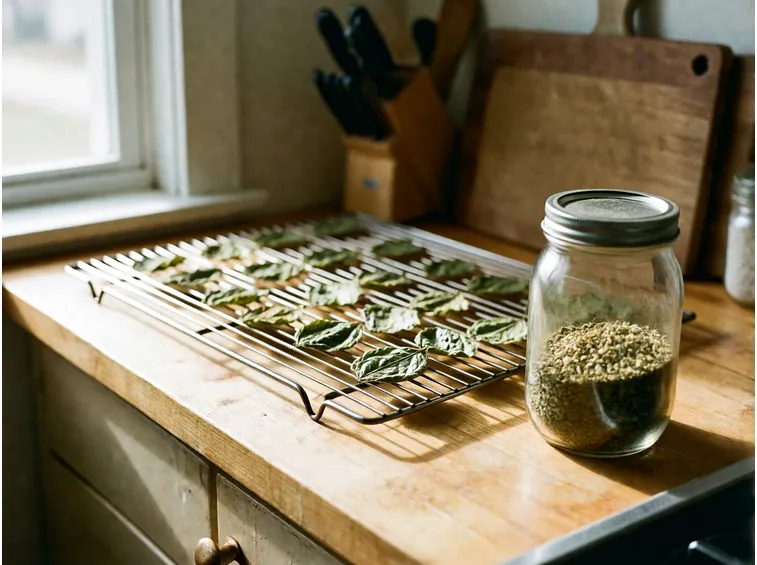 Essiccare le foglie e congelare il pesto