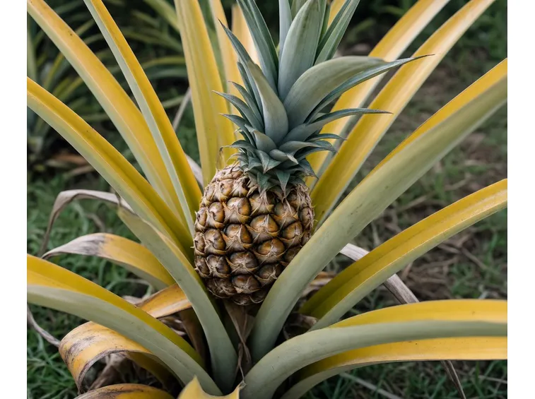 Pianta di ananas con frutto