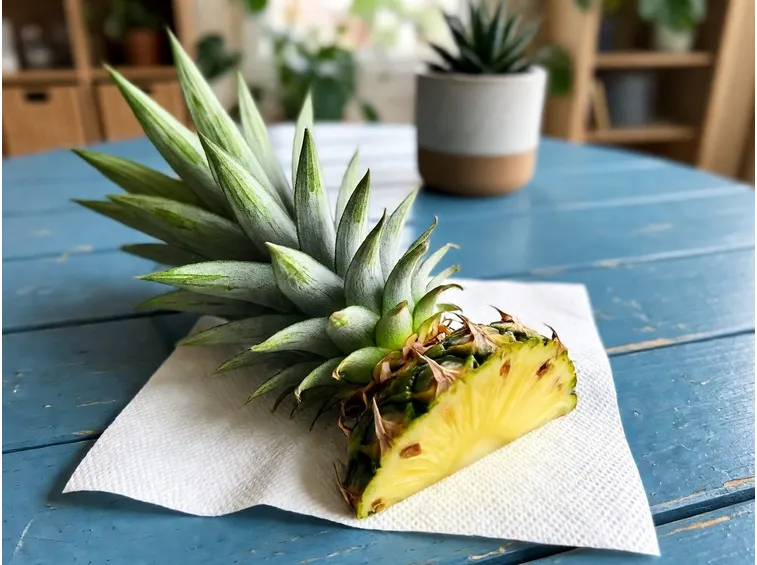 Ciuffo di ananas per coltivazione