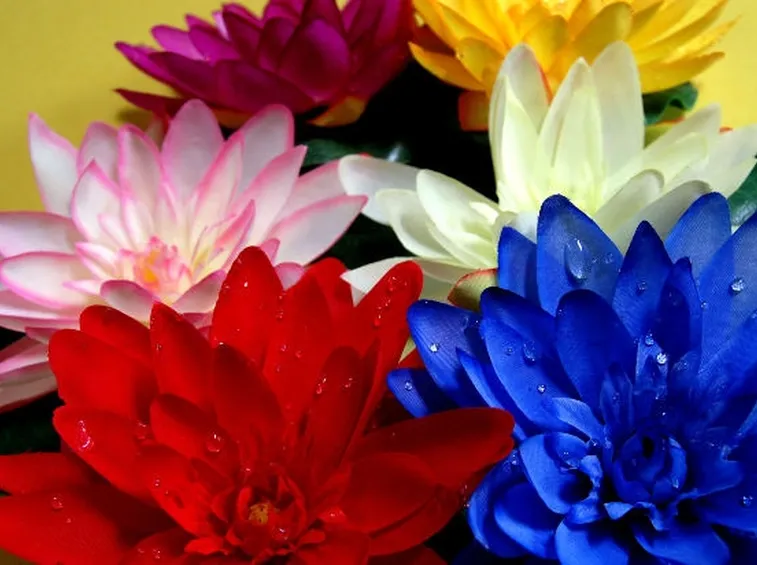 fiori artificiali variopinti