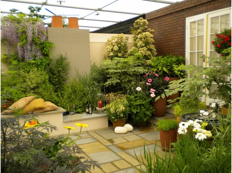 terrazza giardino vasi