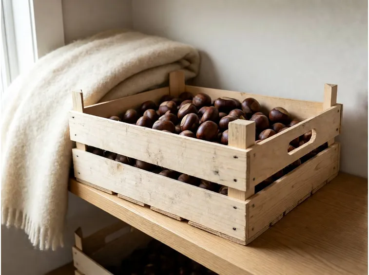 Conservare le castagne fresche con la novena, in cassetta e in frigorifero