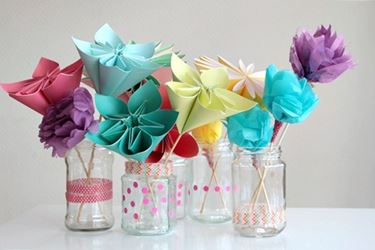 Fiori di carta in vaso